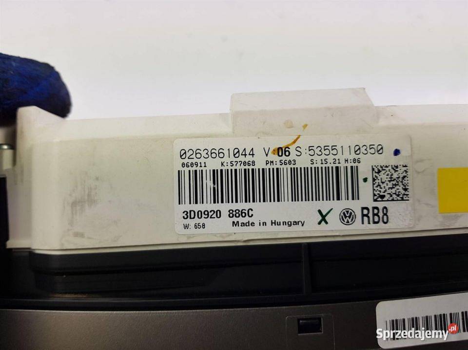 LICZNIK ZEGAR PHAETON II LIFT 3D0920886C Lipno