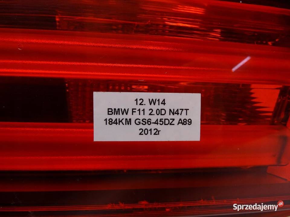LAMPA LEWA LEWY TYŁ TYLNA W KLAPĘ BMW F11 0917R osobowe