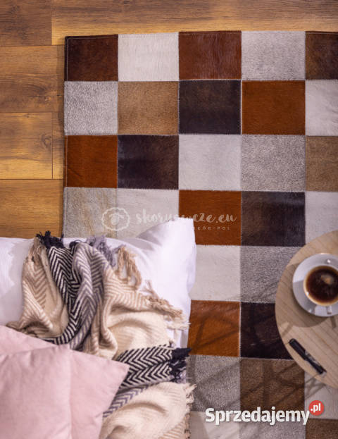 Skóra bydlęca dywan patchwork skórzany 80x150 Szaflary