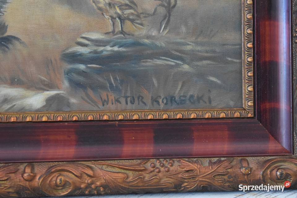 Wiktor Korecki Walka Cietrzewi Ptaki Leśny Malarstwo małopolskie Kraków