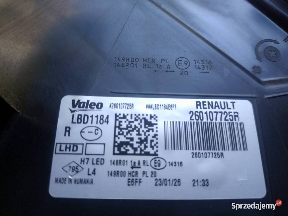 Lampa przednia Dacia Sandero lll Lampy przednie Poznań