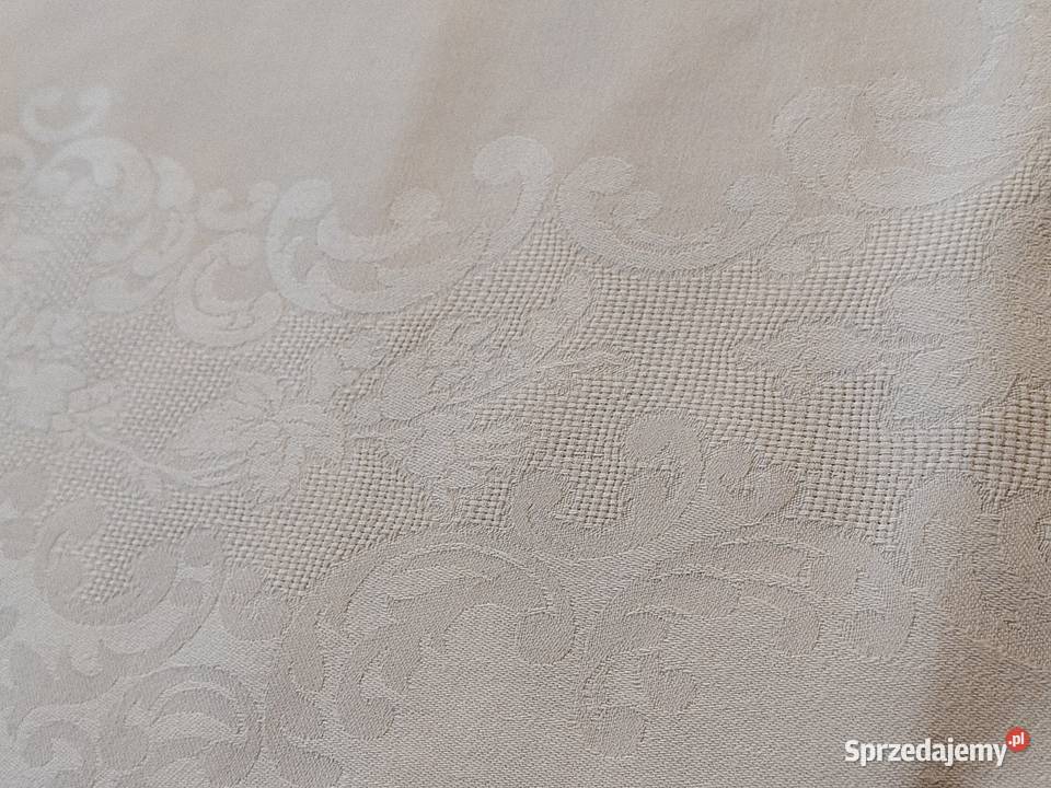 Obrus lniany biały bawełna dolnośląskie Legnica