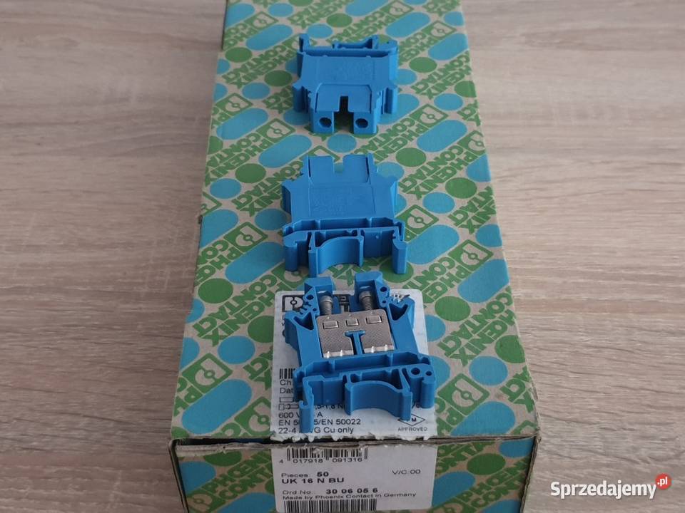 50 Złączka szynowa UK 16 N BU Phoenix Contact Zielona Góra