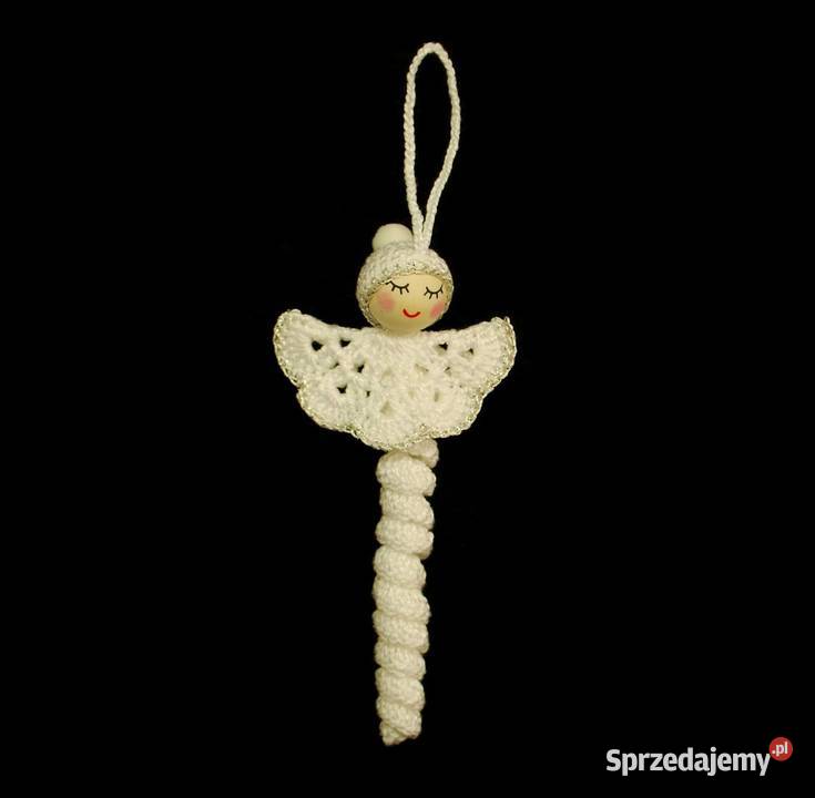 Zawieszka ozdoba szydełkowa na choinkę aniołek Kluczbork