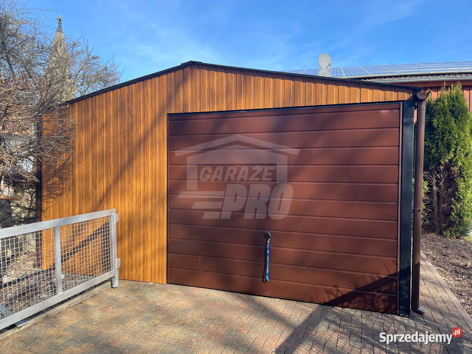 Garaż blaszany 55x6 2x Brama drzwi 2x okno rynny Nowy Tomyśl