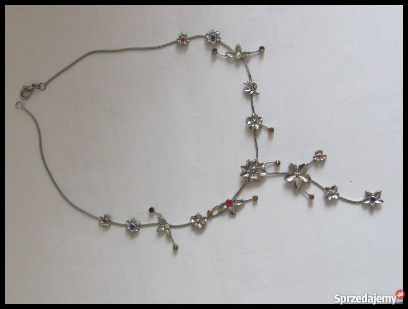 Naszyjnik kwiatki sztuczna biżuteria Płock sprzedam