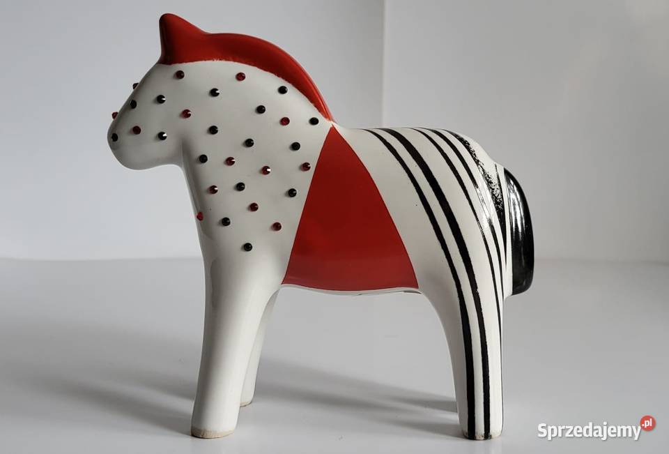 Koń Figurka Konik ceramiczny ręcznie malowany Sierakowice