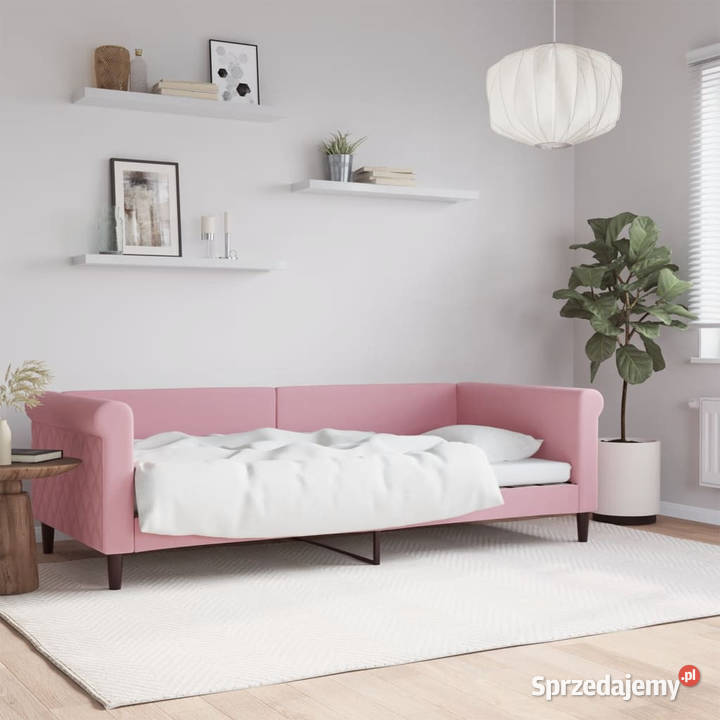 Łóżko dzienne różowe obite aksamitem 90x200 Warszawa
