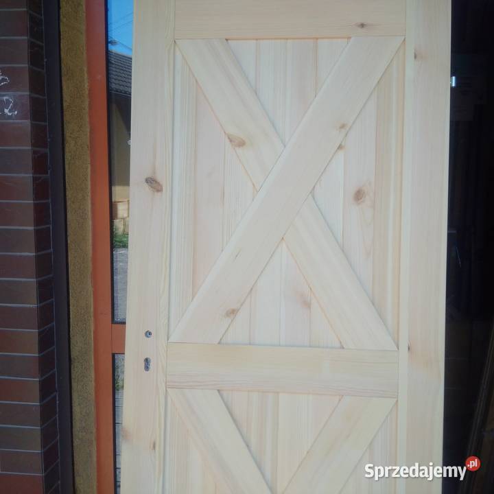 drzwi lite drewniane sosnowe loft Drzwi i okna Łódź