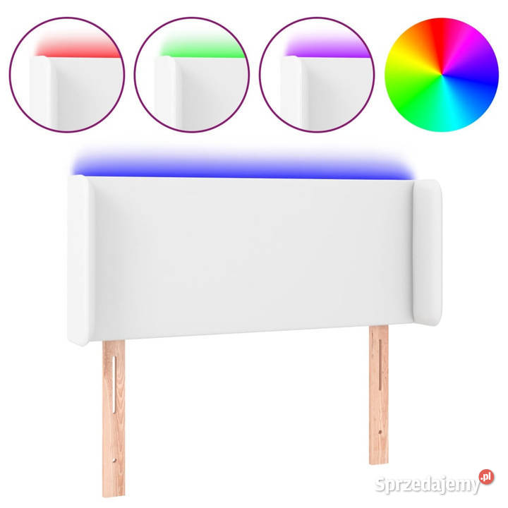 Zagłówek do łóżka z LED biały 93x16x7888 Warszawa