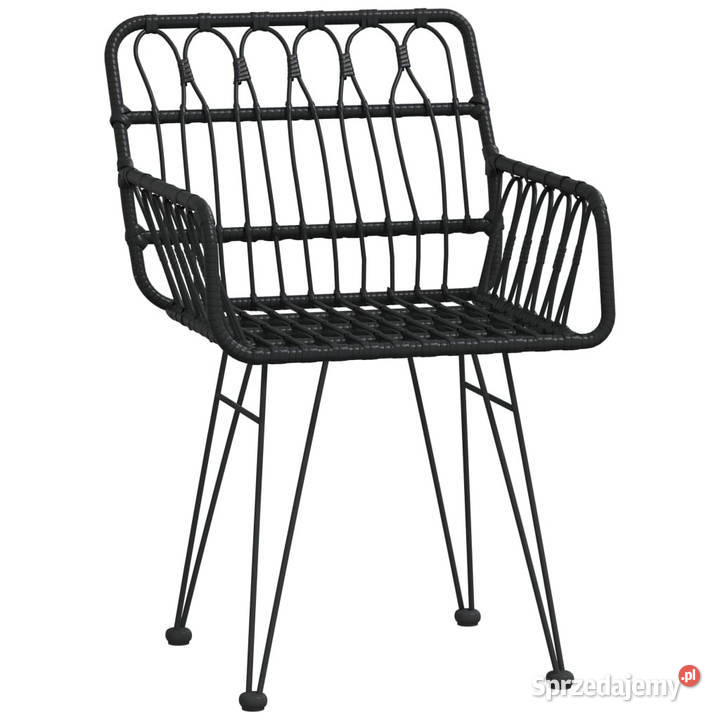 Krzesła ogrodowe 2 czarne 56x64x80 rattan PE mazowieckie Warszawa