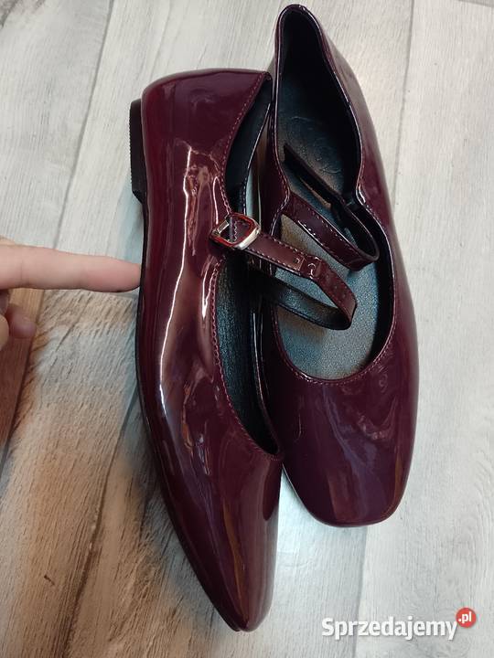 40 Burgundowe fioletowe baleriny wieczorowe z