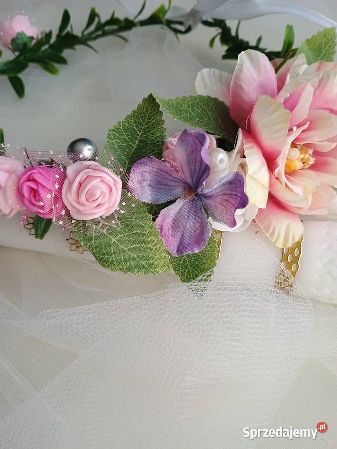 Wianek komunijny ozdobny bok kolorowy wielkopolskie