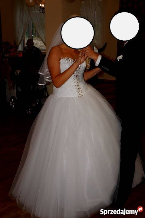 Suknia ślubna princessa z kryształkami SM Leżajsk