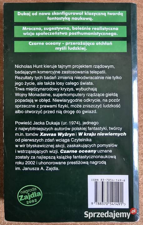 Czarne oceany Jacek Dukaj Proza i poezja Koszalin