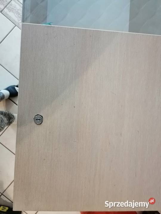 Regał z płyty jasny półki ze szkła sklepowy