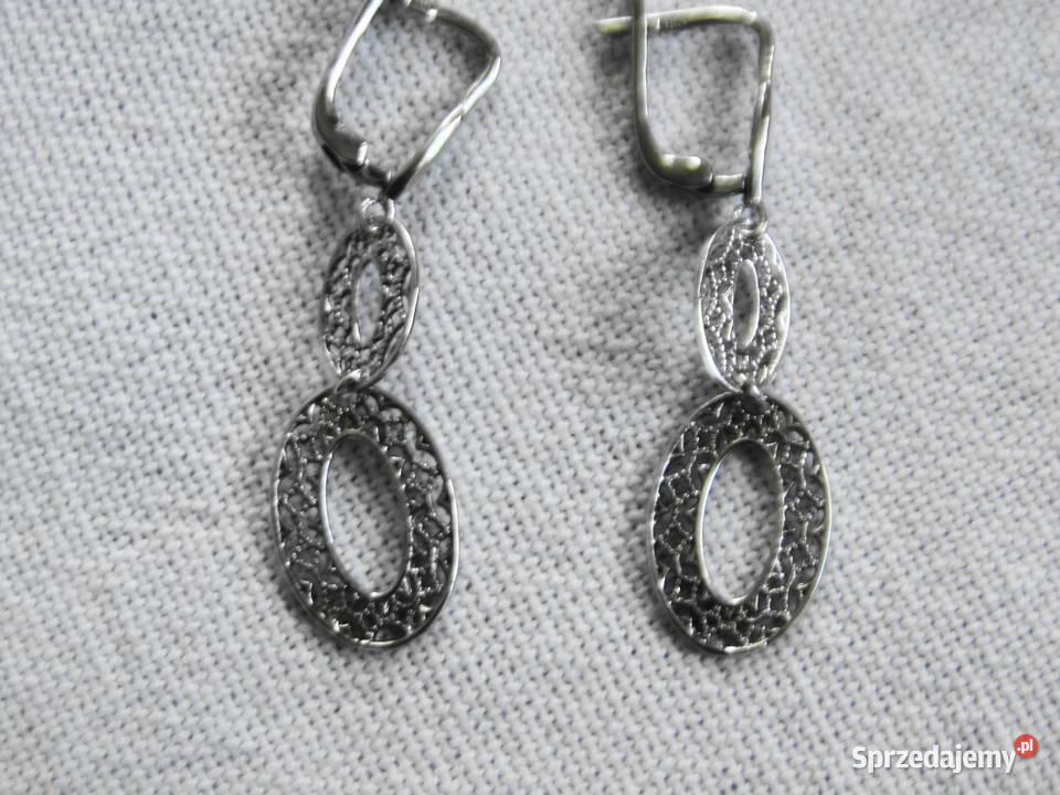 Piękne długie kolczyki srebro 925 mazowieckie