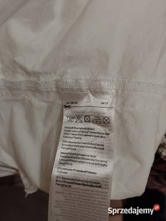 4446XXL3XL Biała dżinsowa kamizelka z patką z bez rękawa