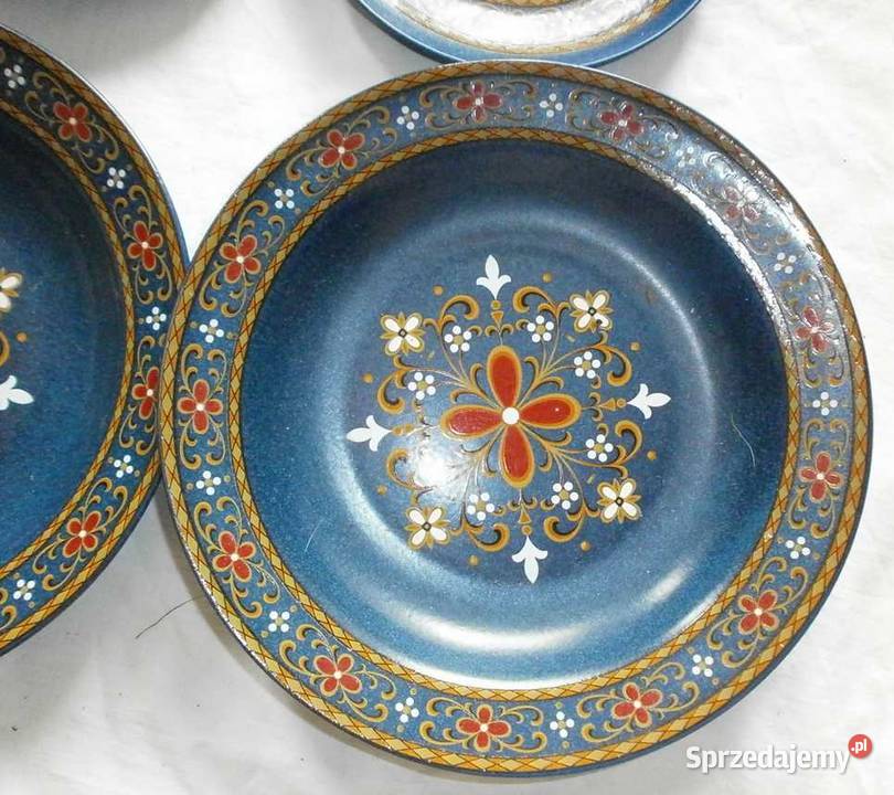 Dekoracyjne Talerze Ceramiczne Komplet Ciemny Kraków