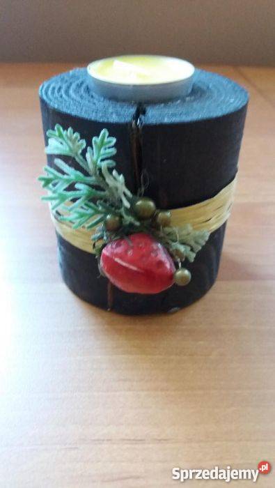 ŚWIECZNIK drewniany na podgrzewacz tealight Złotniki