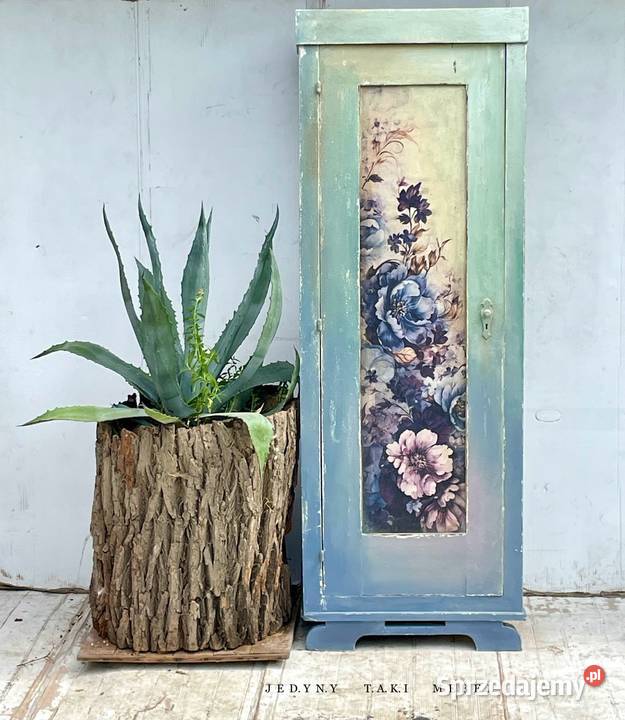 Szafa jednodrzwiowa vintage niebieska shabby Szafy i garderoby podkarpackie Przeworsk