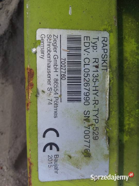 Kosa boczna claas pomorskie Rudno sprzedam