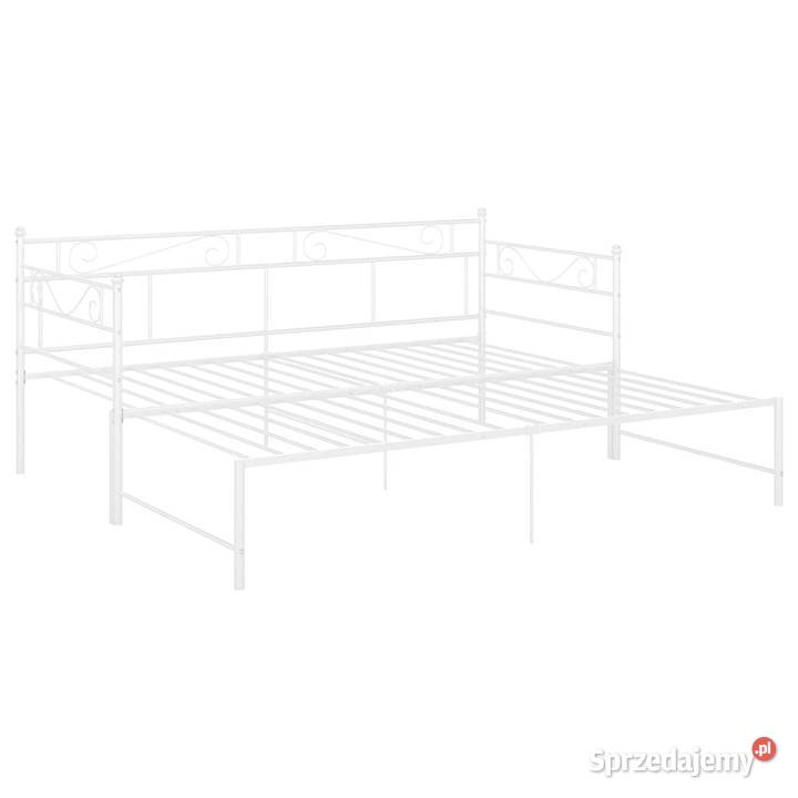 Sofa z wysuwaną ramą łóżka biała metalowa 90x200 185cm mazowieckie Warszawa