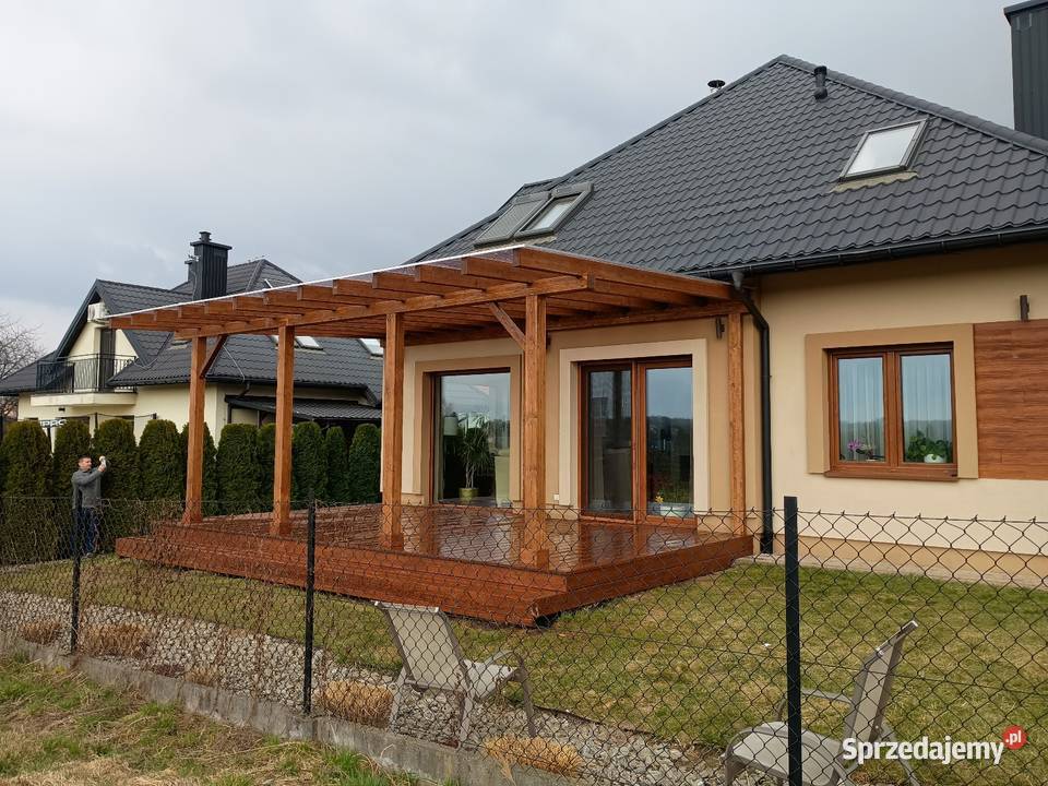 Taras drewniany zadaszenie tarasu altana pergola Altany i wiaty Janów Lubelski
