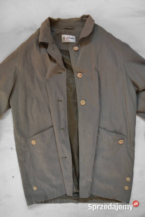 zielona parka vintage khaki retro luźny płaszcz brązowy/beżowy mazowieckie Warszawa sprzedam