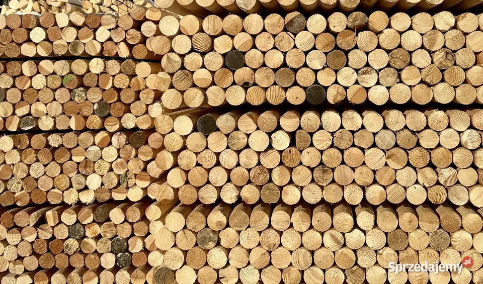 Paliki drewniane okrąglaki do nasadzeń ostrzone Pabianice