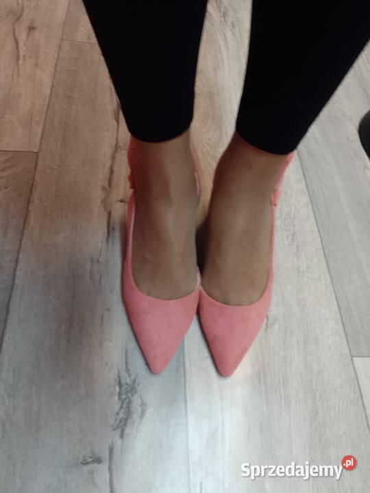 3940 Różowe czółenka wieczorowe z odkrytą piętą 25cm małopolskie Kraków sprzedam