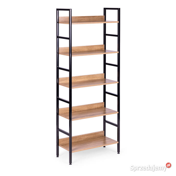 Regał loftowy wysoki 5 półek metal MDF Smogorzów