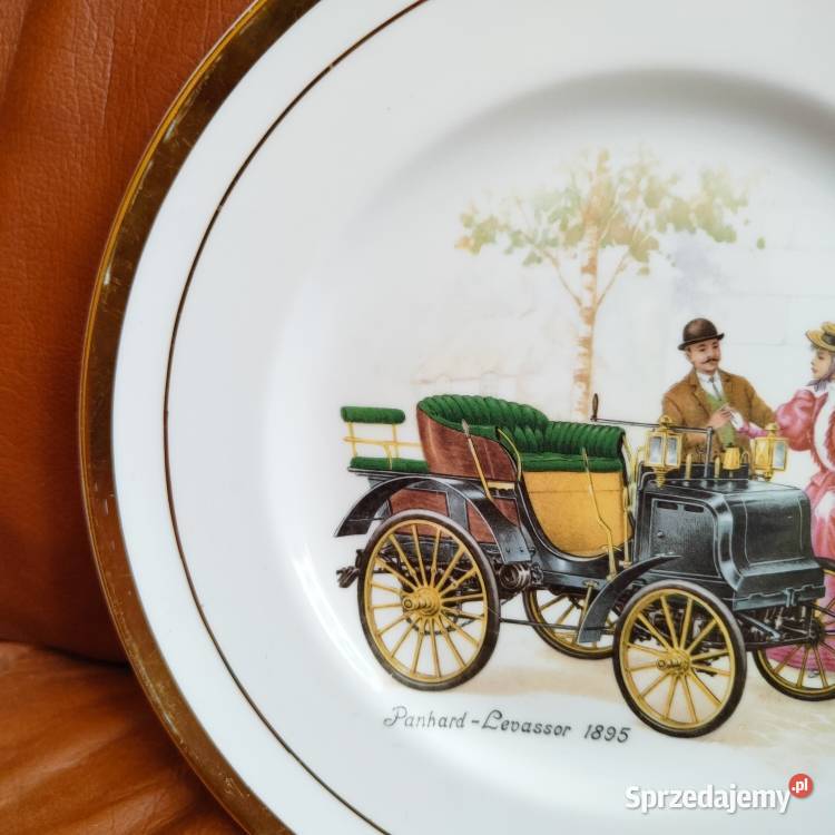 Angielska porcelana PanhardLevassor 1895 talerz mazowieckie