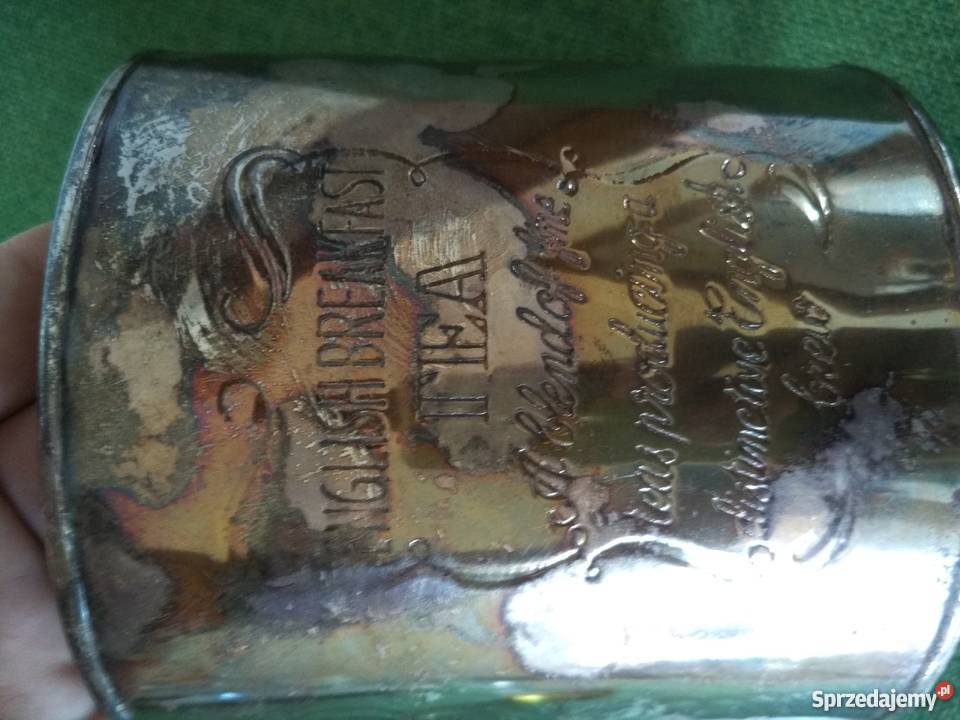 Okrągły sygnowany pojemnik na herbatę Porcelana i szkło Gorlice