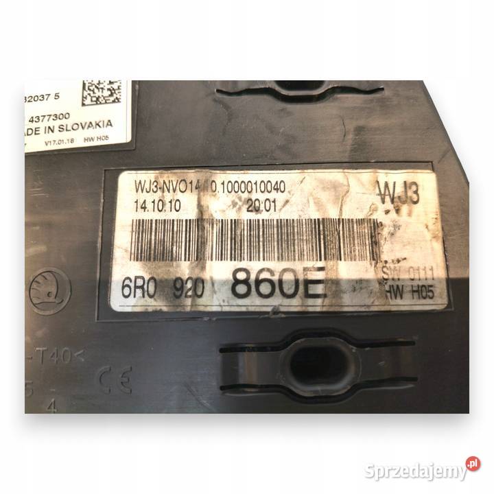 LICZNIK ZEGARY 6R0920860B VW Polo V 12 12V 14 Chełm sprzedam