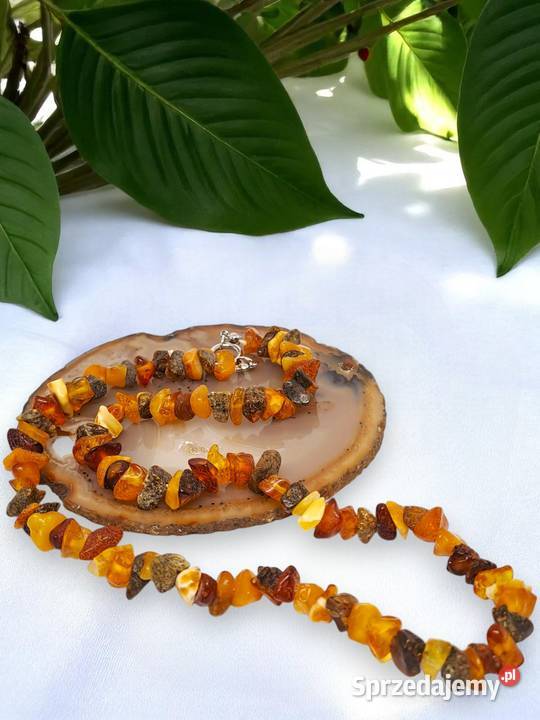 Korale z bursztynu BURSZTYN bałtycki bryłeczki Warszawa