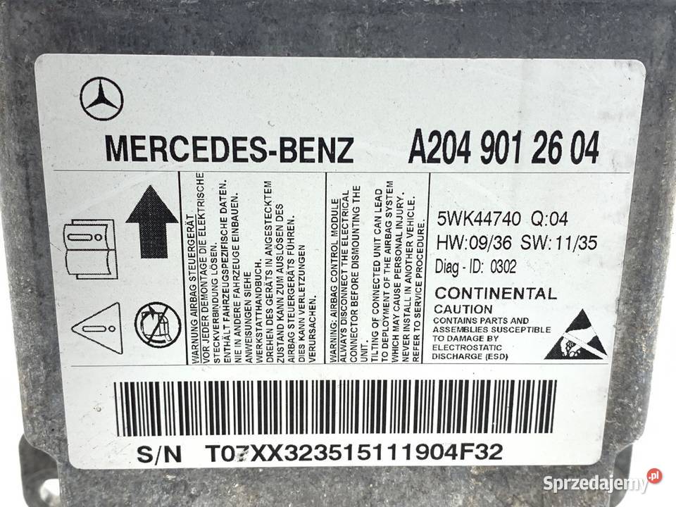 SENSOR AIRBAG MERCEDES S204 A2049012604 0714