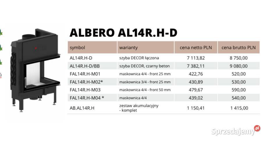 Wkład kominkowy ALBERO AL14RHD Klasa Wkłady kominowe Międzychód