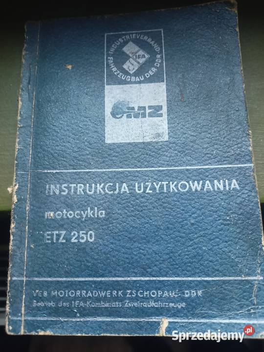 MZ ETZ 250 instrukcja obsługi sprzedam
