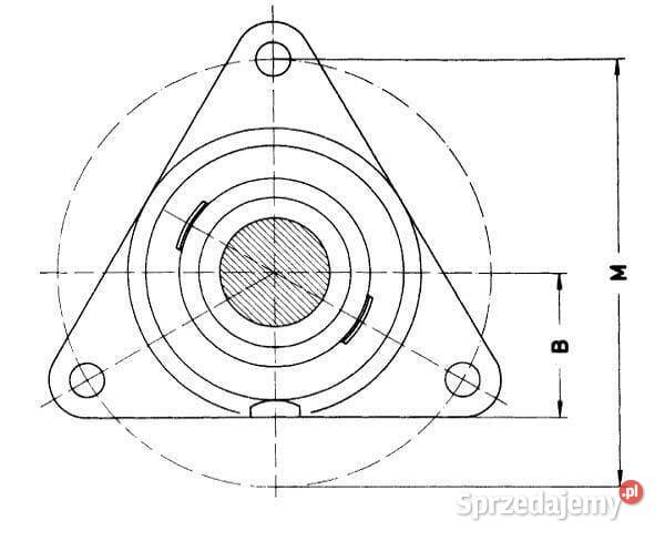 Łożysko z obudową trójkątne kompletne PCFTR25 Kamionna