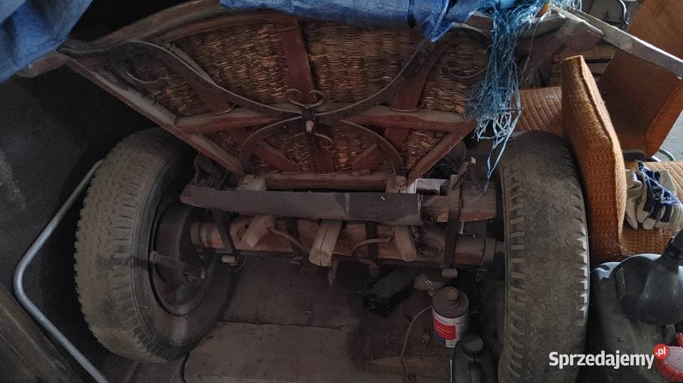 Wóz konny wiklinowy elementy kute Sandomierz
