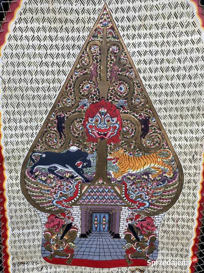 Antyk Piękny ogromny oryginalny parawan