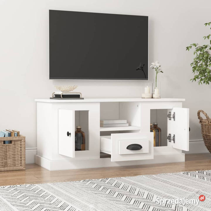 Szafka pod TV biała 100x355x45 materiał mazowieckie Warszawa