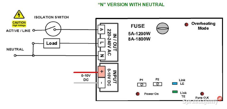 2kw 230v AC 010v Sciemniacz Profesjonalny