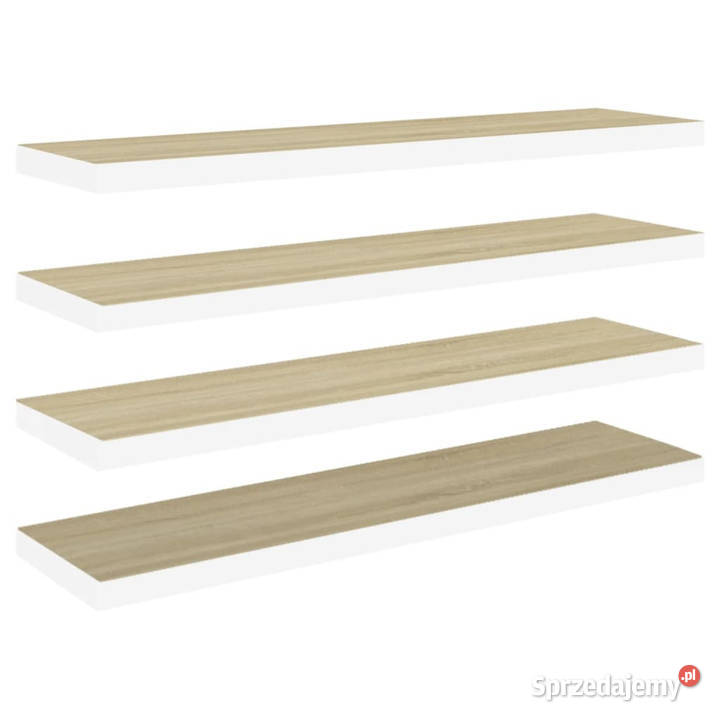 Półki ścienne 4 dębowobiałe 90x235x38 MDF Warszawa