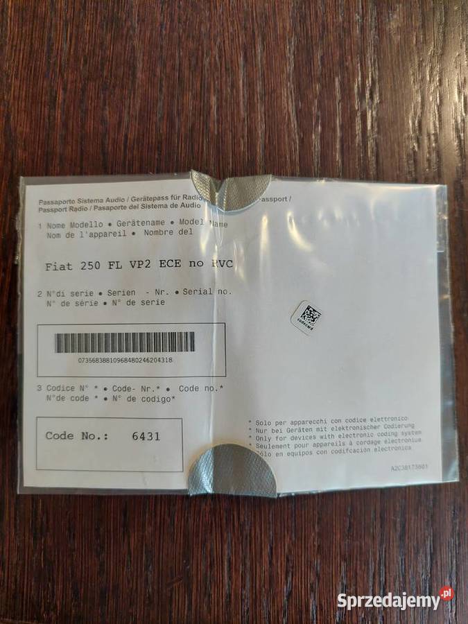 Radio CD Fiat Ducato FL Kod Salon Polska Proszowice