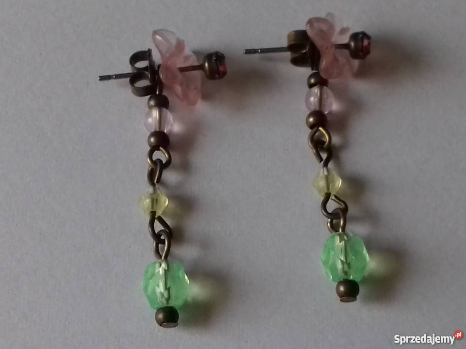 Zestaw biżuterii naszyjnik kolczyki z kwiatkami sprzedam