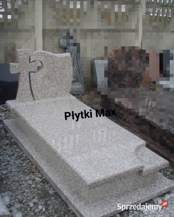 Nagrobki granitowe kostka wokół grobu Olesno