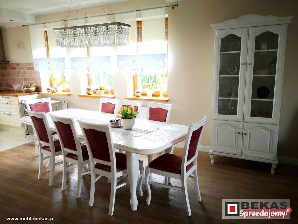 Śliczna Biała Witryna 90 Dębowa Noga LUDWIK 90cm Białystok