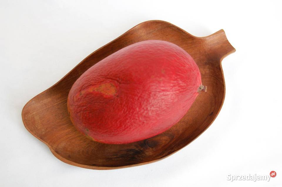 Rzeźbiona patera owoc mango drewno teak lata 70 Lublin